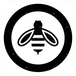 蜜蜂蜂蜜图标圆圈黑色矢量插图图