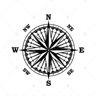 航海导航指南针或风的海员玫瑰.