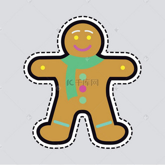 新年装饰的人形姜饼.