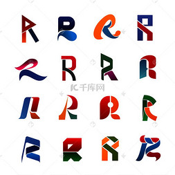 用于企业标识设计的字母 r 抽象字