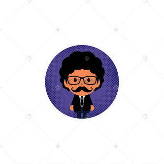 卡通圆形头像图片矢量艺术插画.