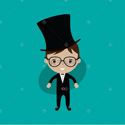 萌新郎可爱卡通结婚主题矢量.