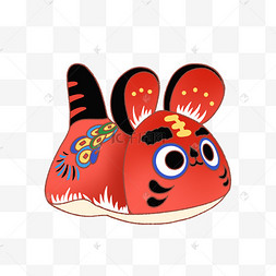 春节虎年吉祥物布老虎艾虎民俗站在悬崖边上的嚎叫狼可爱的长颈鹿卡通