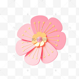 粉色C4D立体仿真春天漂浮樱花