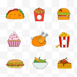 沙拉轻食logo图片_描边快餐食物美食