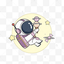 喷气火箭宇宙飞船航天航空太空飞人边框底纹卡通航天航空宇宙中的火箭