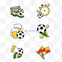 世界杯足球装饰卡通图标