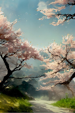 桃花树下图片古风图片