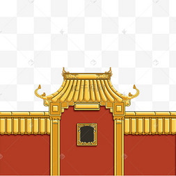 古代建筑红色围墙国潮中式城墙