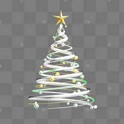 3D立体圣诞节丝带圣诞树
