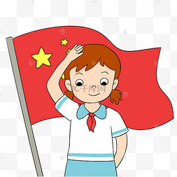 红色革命学党史党员学生敬礼少先