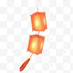 中秋中秋节立体灯笼挂饰中国风红