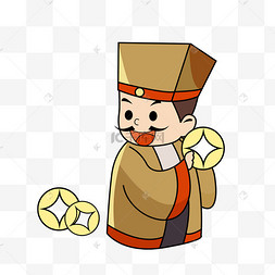 阿尔瓦 · 爱迪生手绘水彩古代商人免抠图卡通古代