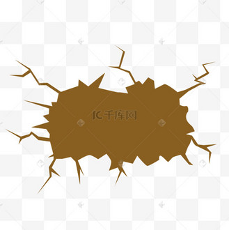 漫画风格墙裂效果墙面裂开