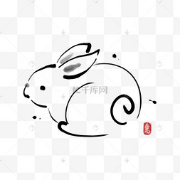 中国风水墨兔子