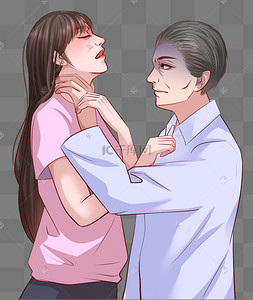 打架家合照相框家庭暴力夫妻争吵吵架家庭矛盾情绪人像夫妻情侣吵架
