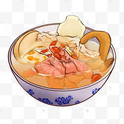 汤滋补瓦罐羊肉汤滋补乌鸡汤食物手绘元素西洋参片123456下一页到页