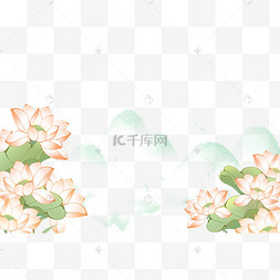 中国风典雅荷花花卉景观海报背景