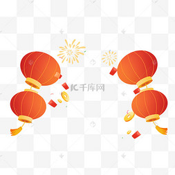 中国风古风新年春节灯笼烟花