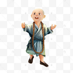 出家表情包练功的僧侣和尚水墨双手合十僧侣人物和尚古风中国风宗教