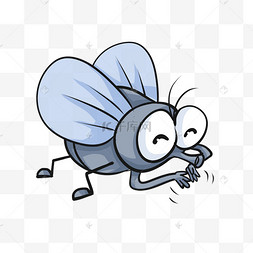 苍蝇搓手卡通q萌