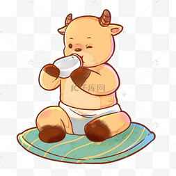 牛年新年牛牛创意小牛宝宝小牛牛