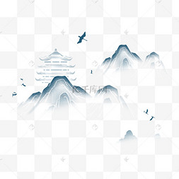 中国风山水底纹