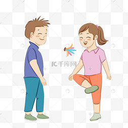 踢毽子运动人物