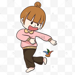 体育运动踢毽子女孩