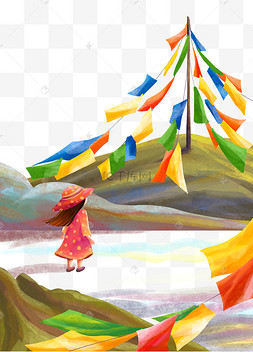 高原山脉西藏经幡