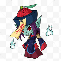 中元节卡通可爱僵尸