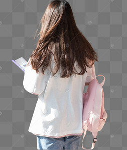 女学生手拿书本人物