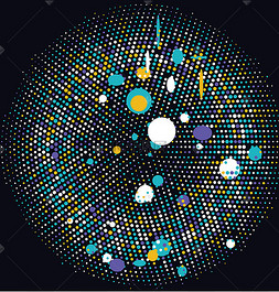 彩色炫光圆光暖色调拼图样式ppt模板不同方向箭头五颜