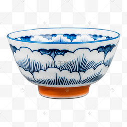插画元素古风青花瓷瓷器花瓶圆形青花瓷盘子古典青花瓷花纹边框古典