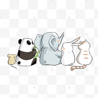 俩大象图片_俩大象设计图片素材大全-千库网
