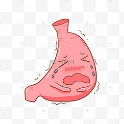 卡通手绘胃部拟人胃痛难受新年新春元宵节拟人汤圆元宵快乐手绘可爱