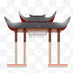 png下载ai中国古风建筑手绘矢量图下载 png下载ps