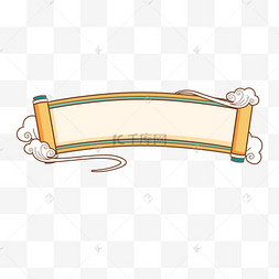 国潮古风卷轴标题框水墨古风极简边框墨渍墨迹标题框金色古风中国风