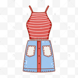 卡通手绘小仙女的夏日穿搭之校园读书装夏天服饰套图小仙女的夏日穿搭