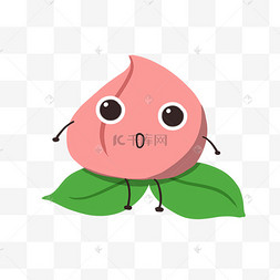 拟人粉色桃子
