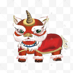 除夕夜除年兽四脚兽怪兽水彩画恐龙爬行动物凤凰神兽神话动物飞鸟金色