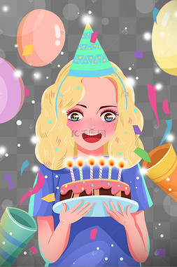 生日快乐女孩蛋糕