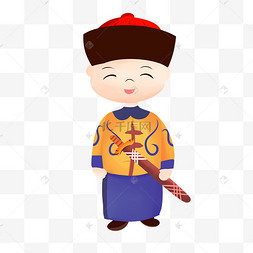 古代清朝宫廷官兵古代人物清朝卡通小人妃子贵妃清朝官臣侍卫点翠清朝