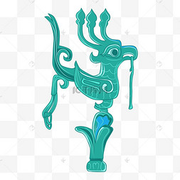 三星堆铜树立鸟矢量图3d东京奥运会奖牌金牌银牌铜牌手绘插画铜炉火锅