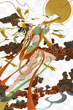 敦煌壁画飞天仙女