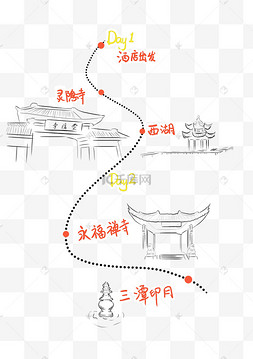 杭州旅行路线旅游地标