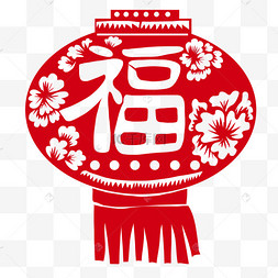 剪纸春节新春新年剪纸窗花剪影新年底纹中国风花纹兔年新年剪纸灯笼兔