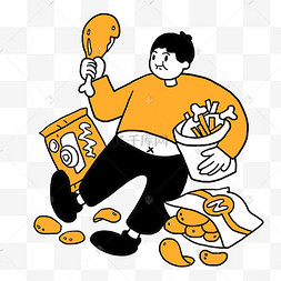 暴饮暴食男士鸡腿