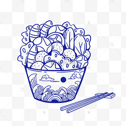 国风美食线稿国风线描主食四喜丸子中国风餐饮美食腰封设计国潮厨师