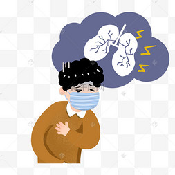 卡通肺炎患者病人立体伤心患者流感感冒鼻炎流鼻涕表情包防疫抗疫疫情